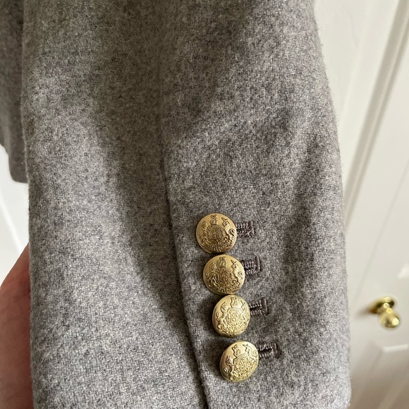 J. Crew Gray Blazer with Gold Buttons - Picture 3 of 7